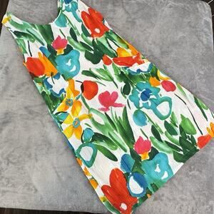 Vintage Jams World Floral Sleeveless Dress Womens Medium 7 Sheath Colorful Aloha